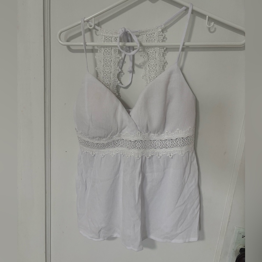 No Boundaries | White Lace Trim Women's Top